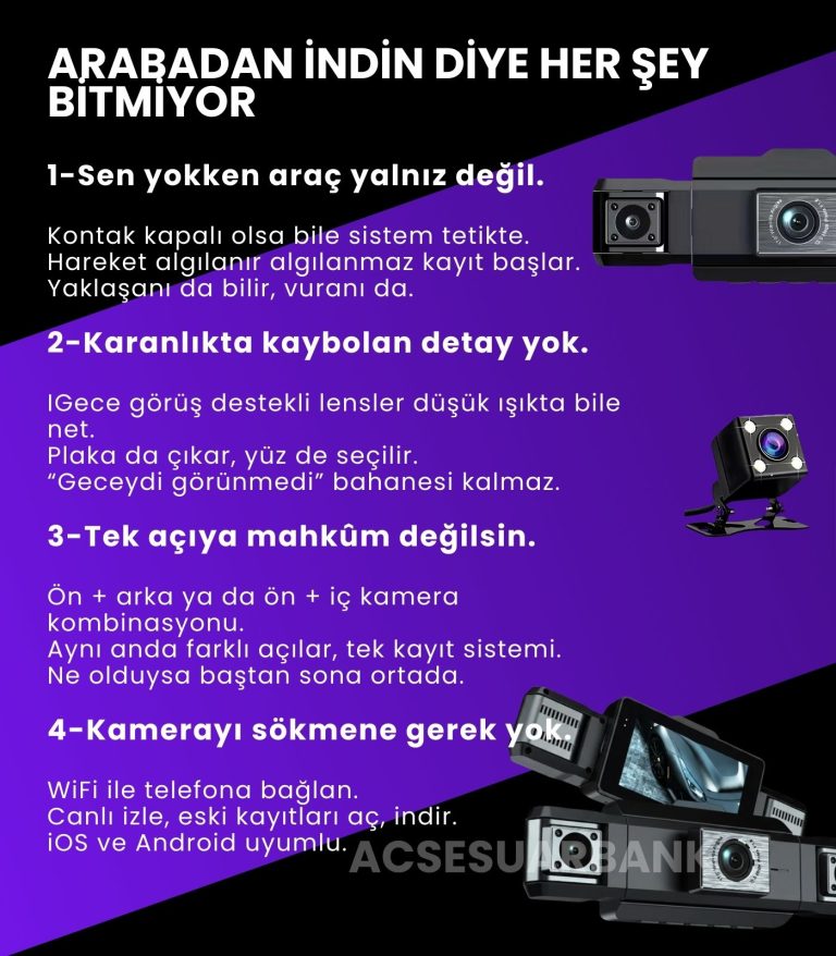 4 kameralı araç kamerası