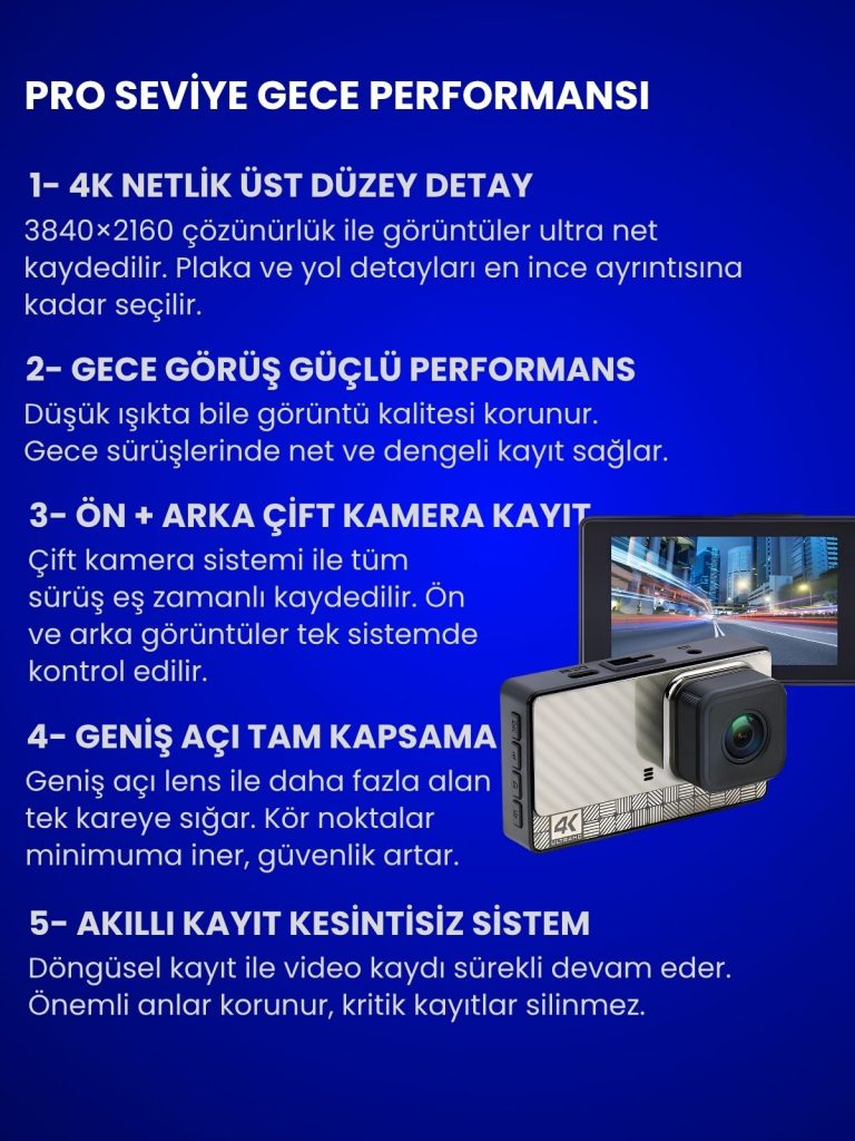 4K Araç İçi Kamera Drive Pro