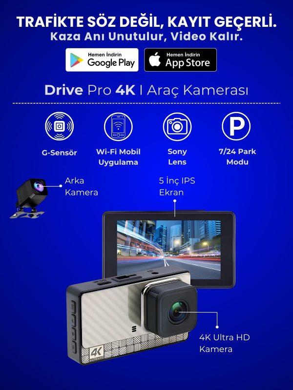 4K Araç İçi Kamera Drive Pro