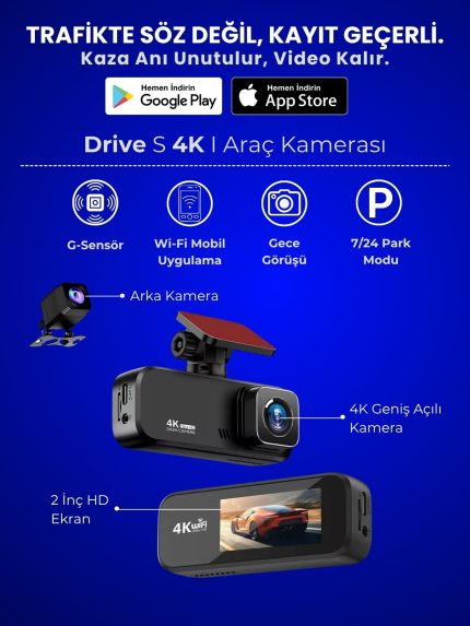 4K Araç İçi Kamera Drive S