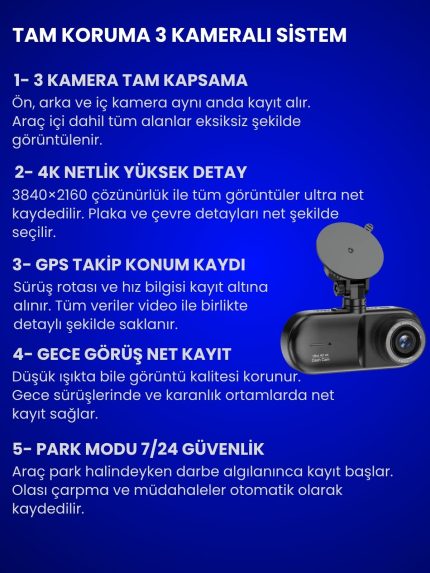 4K Araç İçi Kamera Drive X