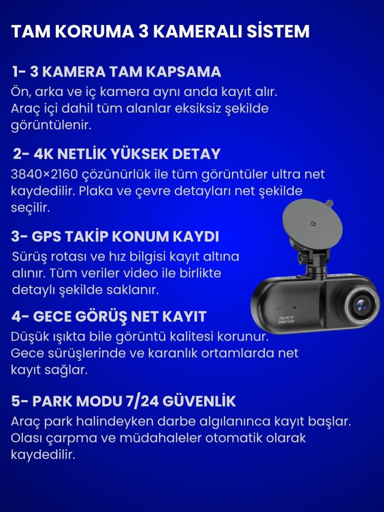 4K Araç İçi Kamera Drive X