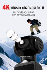 4K Ultra HD Vlog Kamera WiFi 270° Döner Lens Aksiyon Kamerası