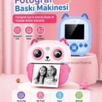 Anında Baskılı Çocuk Fotoğraf Makinesi – Fotoğraf Çek & Anında Yazdır-pembe