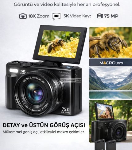 5k Dijital Fotoğraf Makinesi Siyah