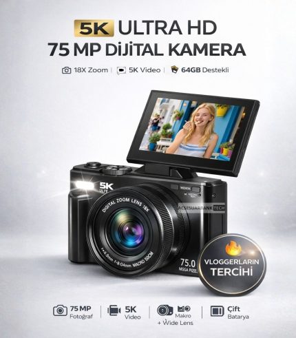 5k Dijital Fotoğraf Makinesi Siyah