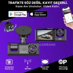 1080P Full HD 3 Kameralı Araç İçi Kamera