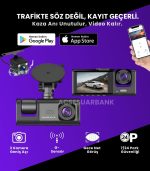 1080P Full HD 3 Kameralı Araç İçi Kamera