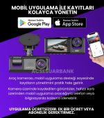 1080P Full HD 3 Kameralı Araç İçi Kamera